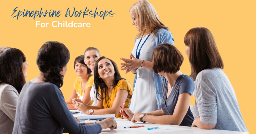 Code Ana working with childcare center staff in epinephrine workshops in New York City