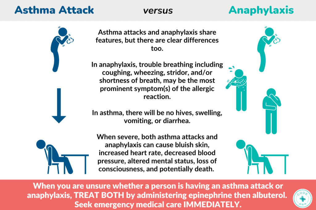 Check out this graphic to learn differences in asthma and anaphylaxis by Code Ana