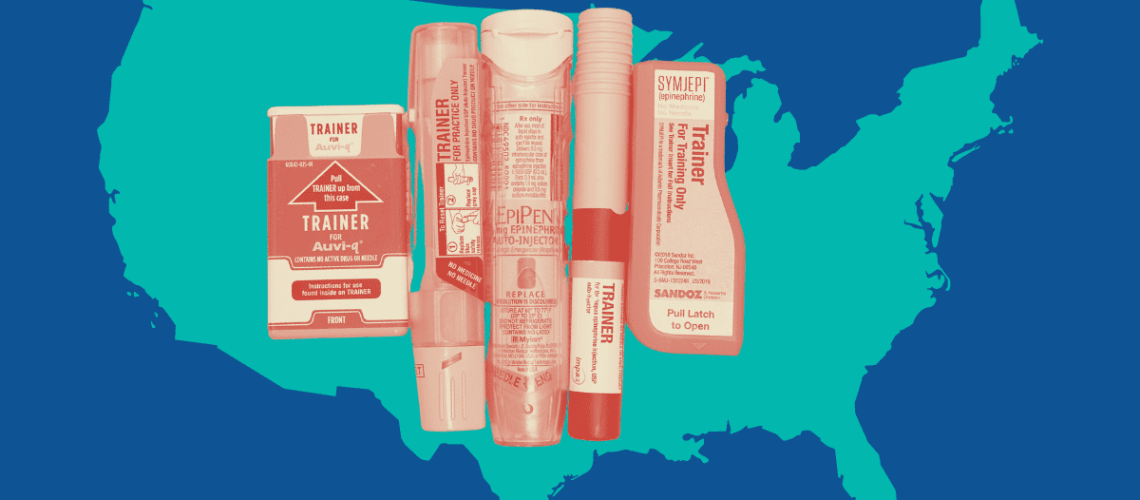 Stock epinephrine devices over the United States